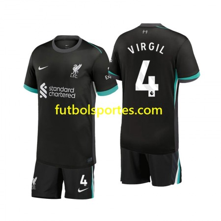 Camiseta Liverpool Virgil 4 Niño Segunda Equipación 2024/2025